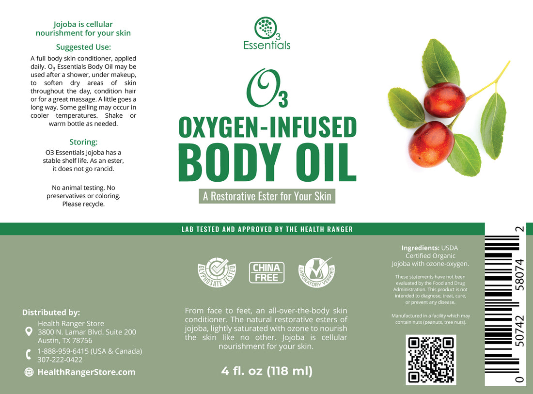 Oxygen-Infused Body Oil (4oz) (118ml) – Health Ranger Store