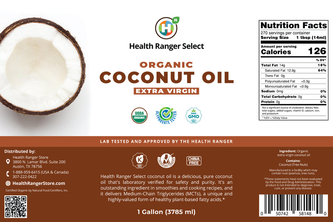 Organic Extra Virgin Coconut Oil, 1 Gallon – Health Ranger Store