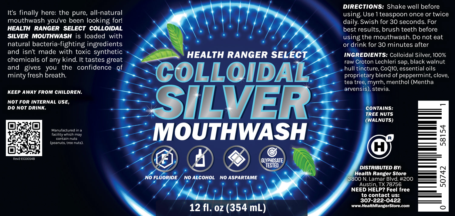 Colloidal Silver Mouthwash (Alcohol Free) 12oz (354ml)