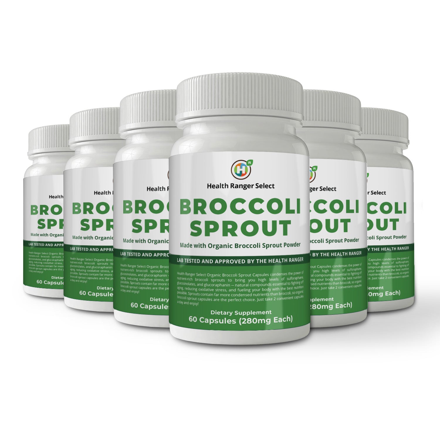 Broccoli Sprouts - 60 capsules - with Organic Broccoli Sprout Powder (6-Pack)