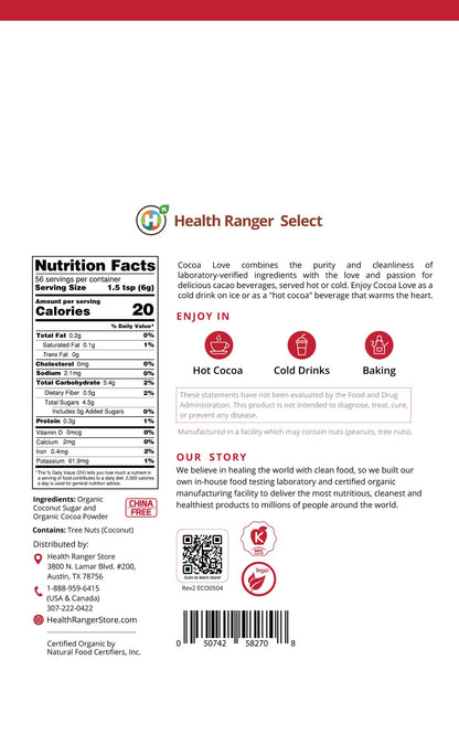 Health Ranger Select Organic Cocoa Love 12oz (3-Pack)