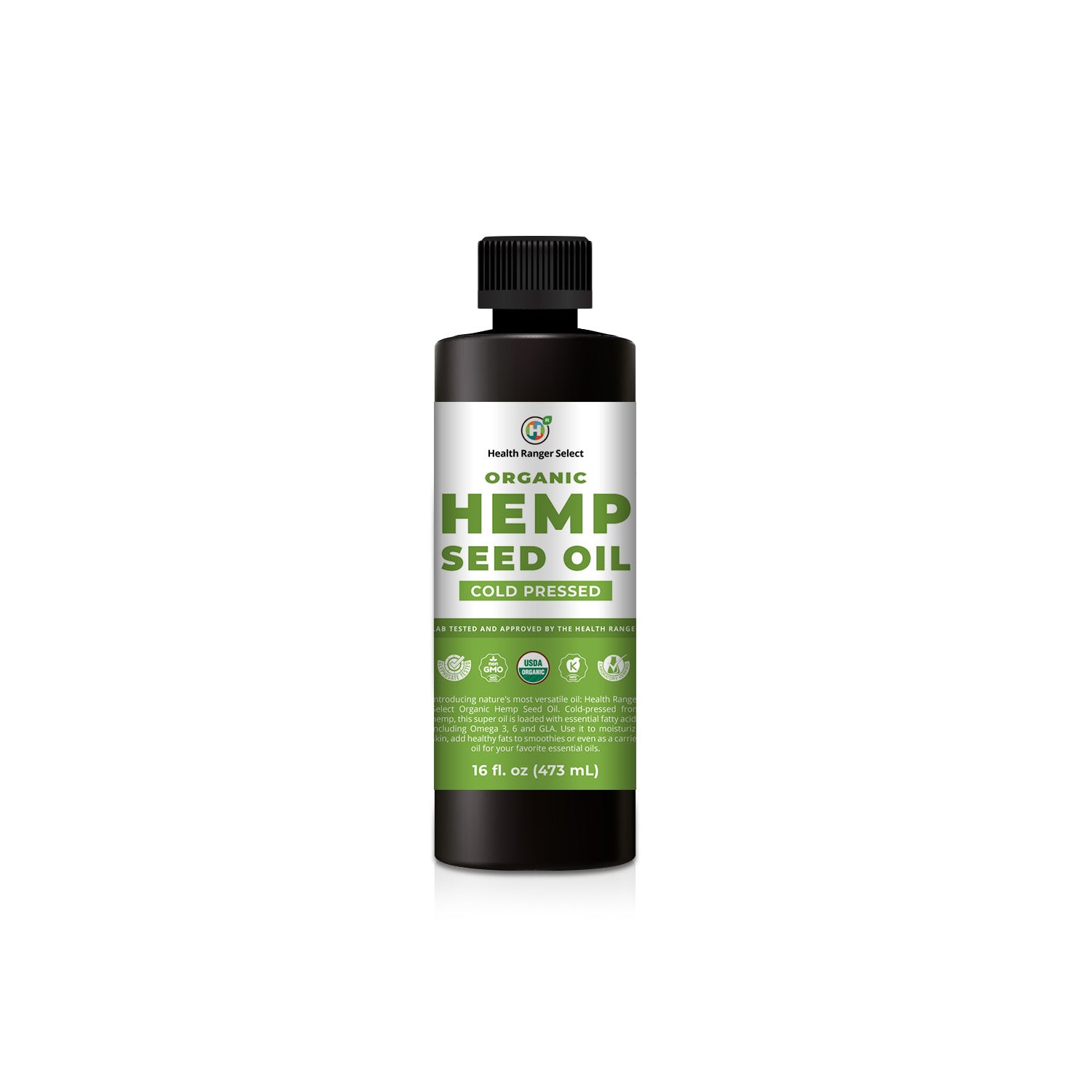 Organic Hemp Seed Oil - Cold-Pressed 16 fl oz (473ml) (6-Pack)