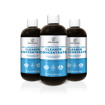 All Purpose Non-Toxic Cleaner Concentrate 12oz (354ml) (3-Pack) (Made with Organic Coconut, Olive and Jojoba Oils)