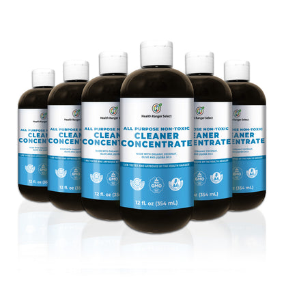 All Purpose Non-Toxic Cleaner Concentrate 12oz (354ml) (6-Pack) (Made with Organic Coconut, Olive and Jojoba Oils)