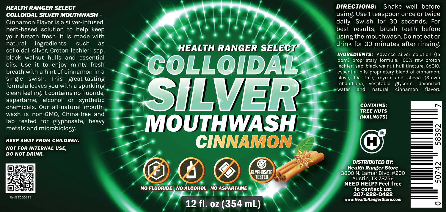 Colloidal Silver Cinnamon Mouthwash 12oz (354ml) (6-Pack)