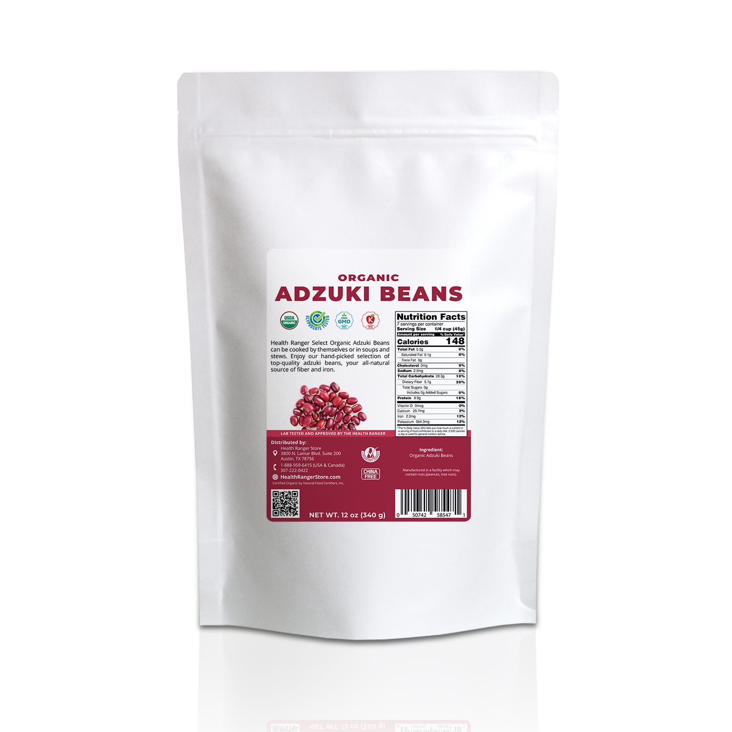 Organic Adzuki Beans 12 oz (340g) (6-Pack)