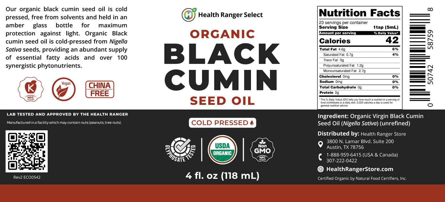 Organic Black Cumin Seed Oil 4oz (118 ml) (6-Pack)