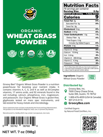 Organic Wheat Grass Powder 7oz (198g)