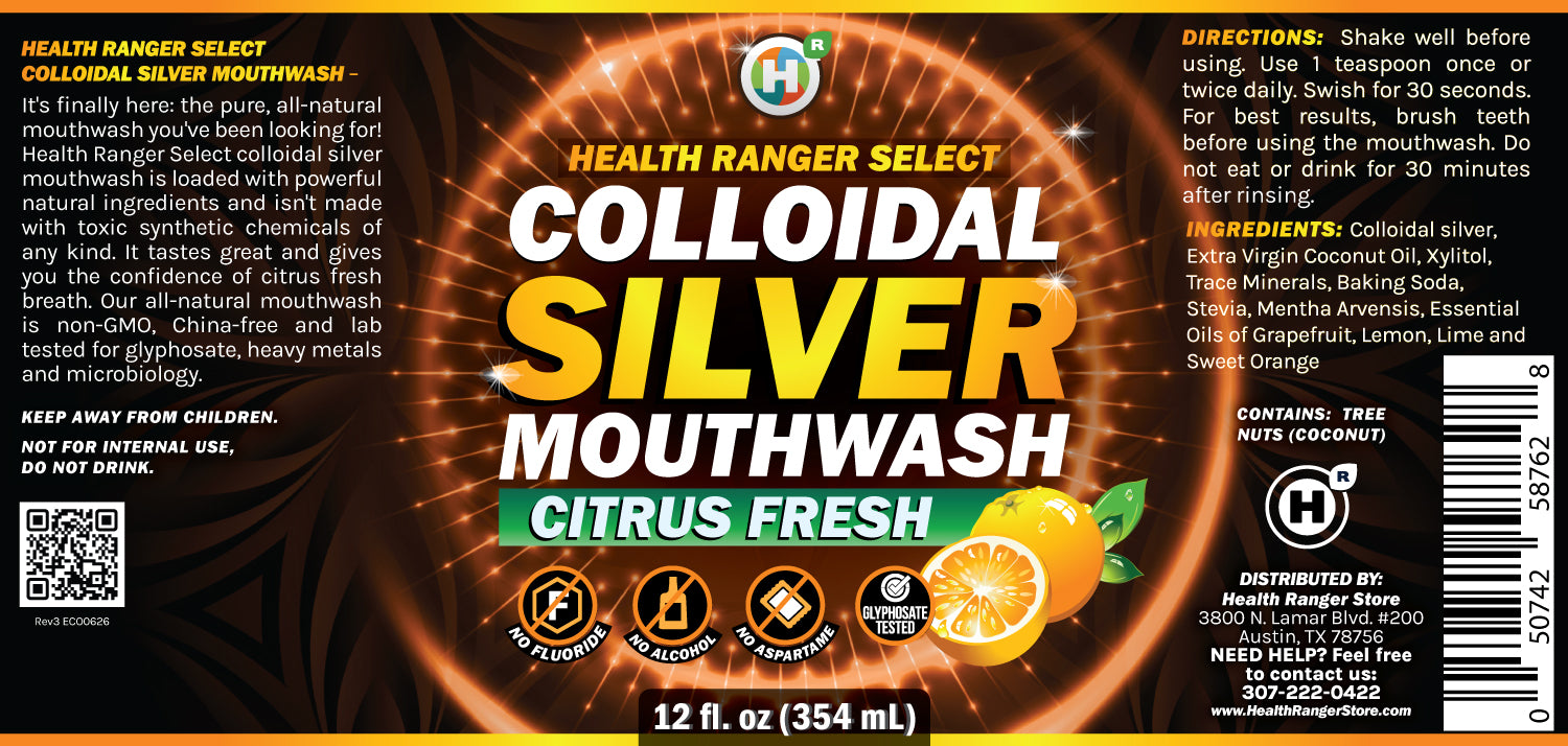 Colloidal Silver Citrus Fresh Mouthwash 12oz (354ml) (6-Pack)