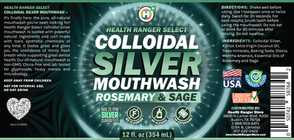 Colloidal Silver Rosemary &amp; Sage Mouthwash 12oz (354ml)