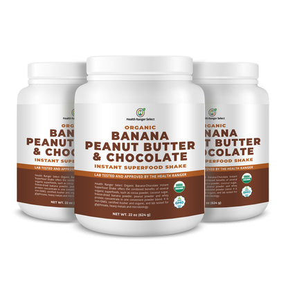 Organic Banana Peanut Butter &amp; Chocolate Instant Superfood Shake  22 oz (624g) (3-Pack)