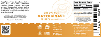 Nattokinase (5,000 FU per Serving) 60 Capsules (500mg Each) (3-Pack)