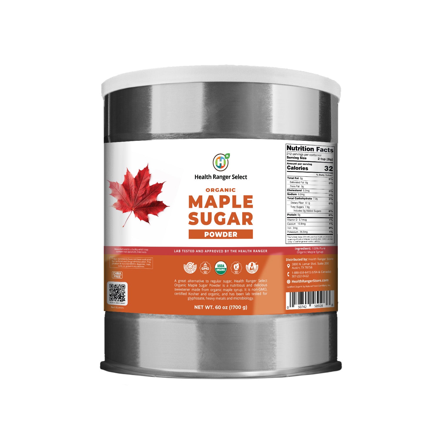 Organic Maple Sugar Powder 60 oz (