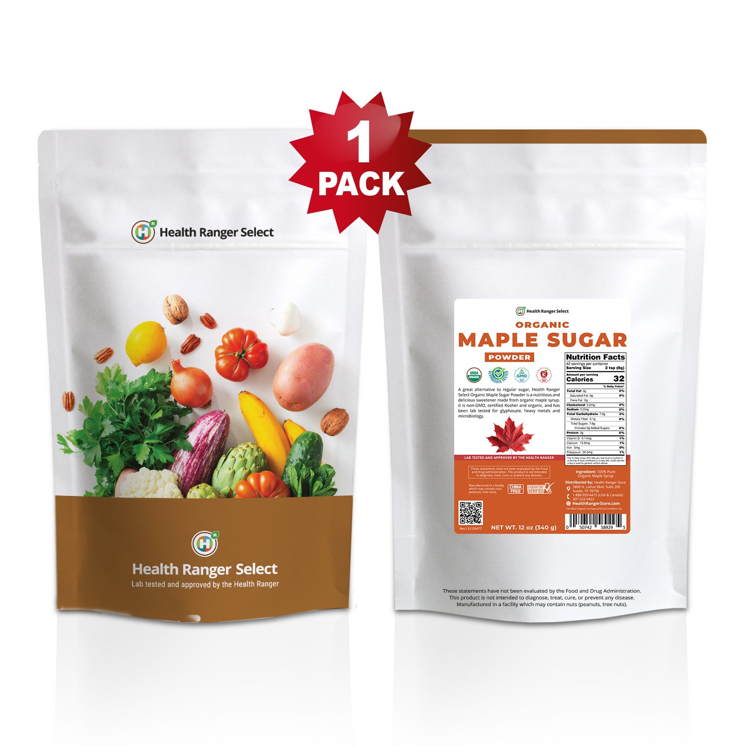 Organic Maple Sugar Powder 12oz (340g)