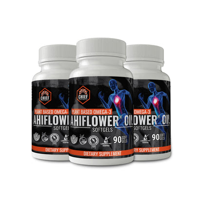 Ahiflower Oil 90 Softgels (3-Pack) - Plant-Based Omega 3-6-9